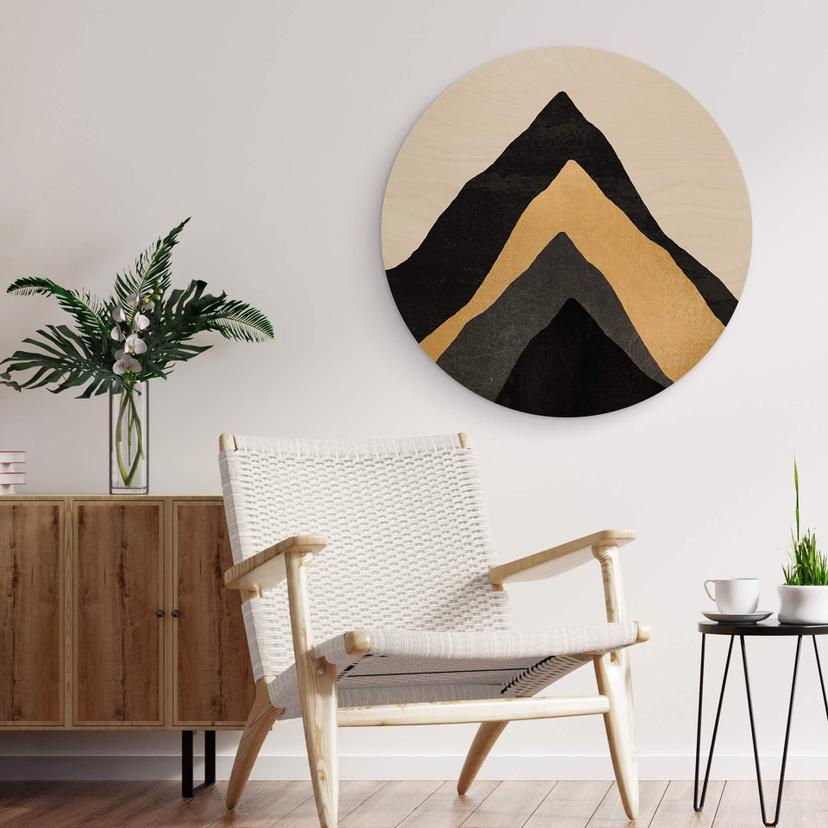 Tableau sur bois rond Fredriksson - Quatre montagnes