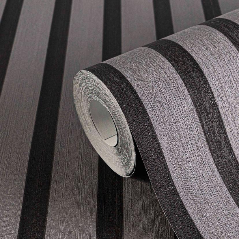 Carta da parati 3D in tessuto non tessuto grigio nero opaco - carta da parati moderna con effetto pa