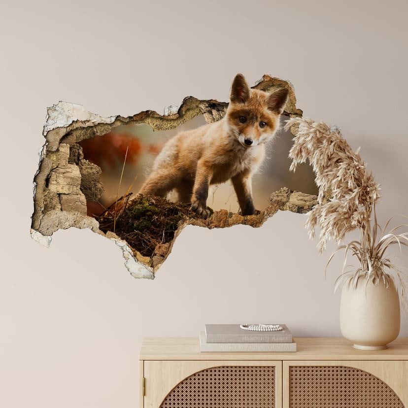 3D væg sticker Adamec - ung ræv