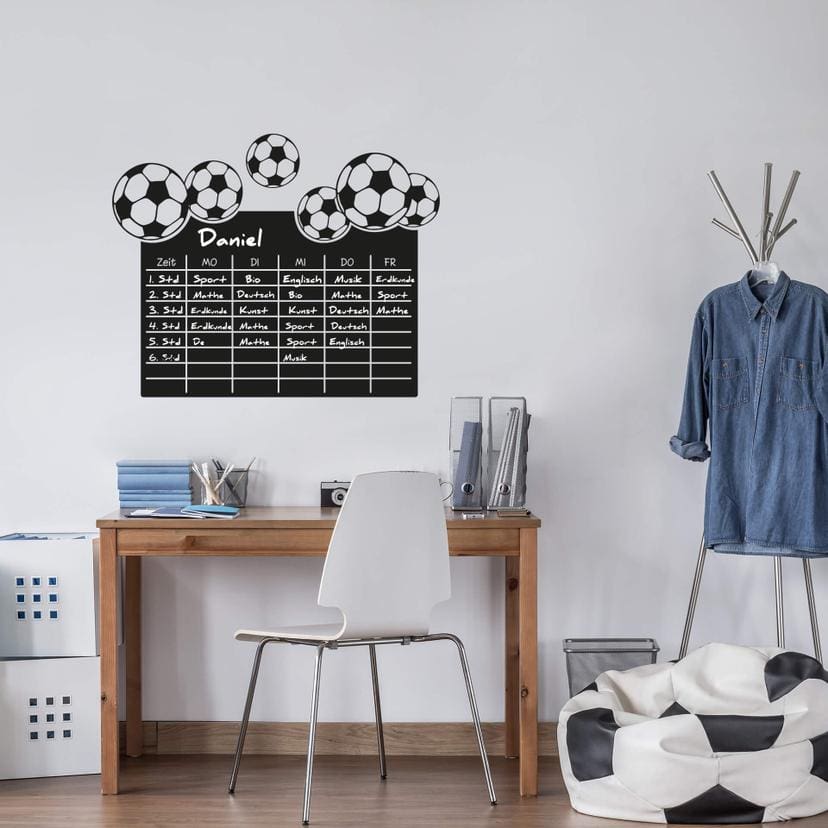 Tafelfolie Stundenplan Fußball