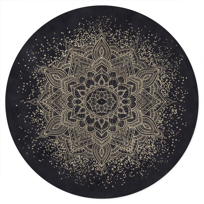 Elegante Adesivo murale in nero e oro - Bloomery Decor - Rotondo