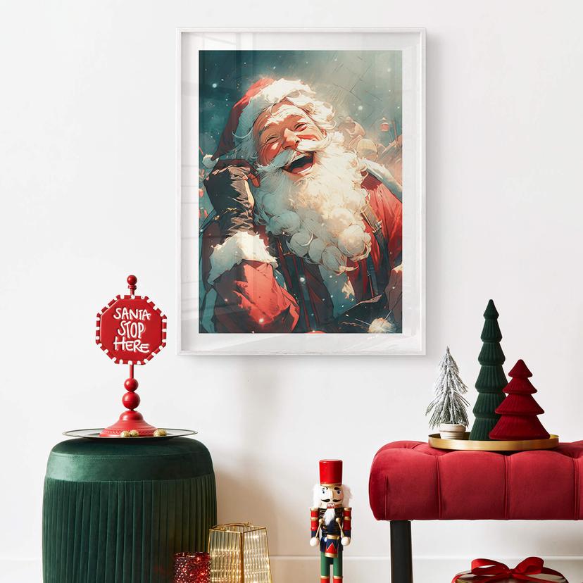 Poster Babbo Natale che ride - Treechild