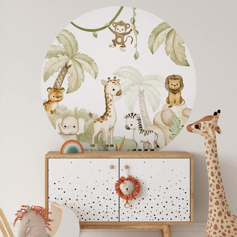 Wall Sticker Oliver Robins - Animals and Palm Trees