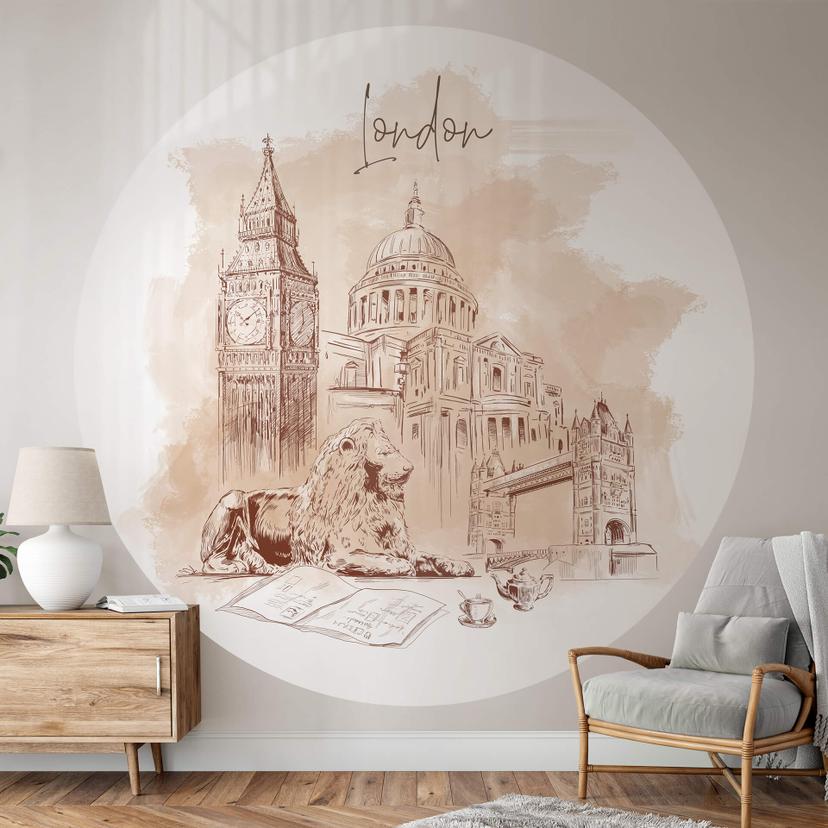 Fototapet - Rundt Love your City - London  - vliesetapet/selvklæbende non-woven tapet