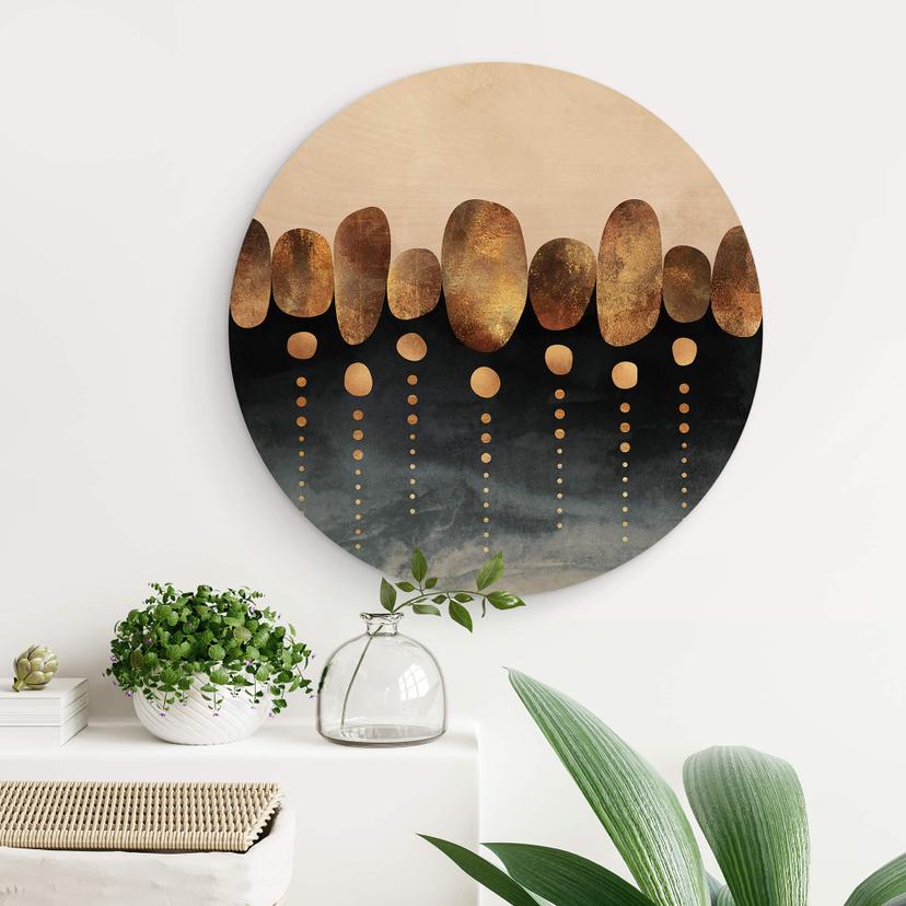 Tableau sur bois Fredriksson - Abstraction naturelle - Rond