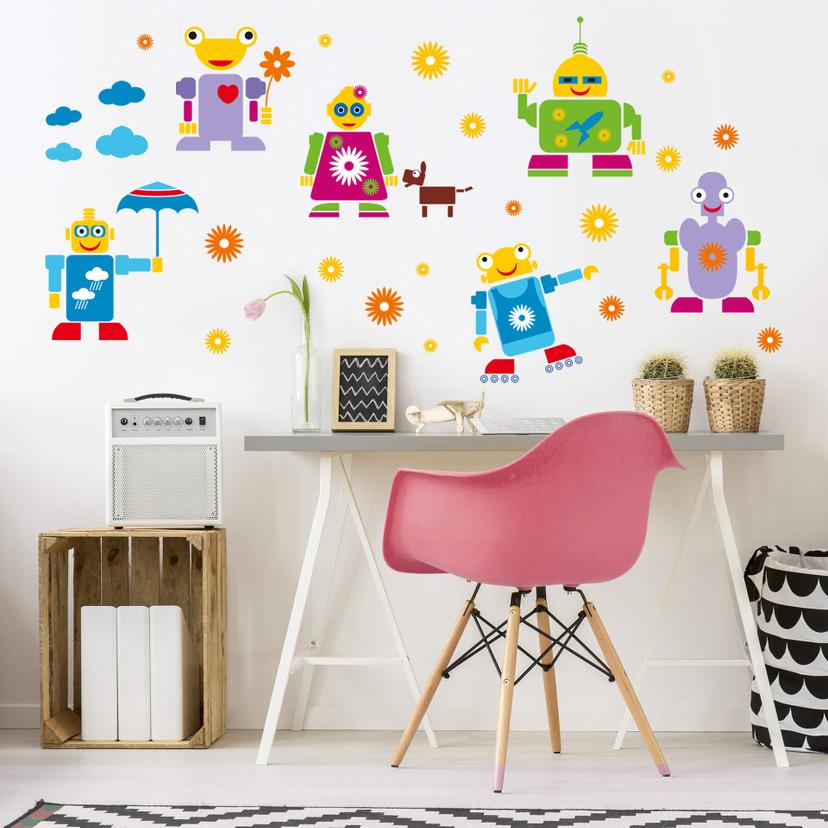 Sticker mural - Set de robots pour les filles