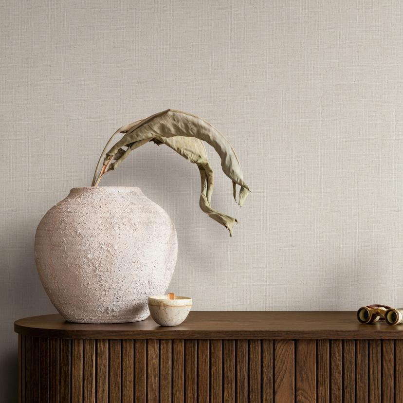 Icke-vävd tapet textil, strukturerad slät modern matt i beige brun