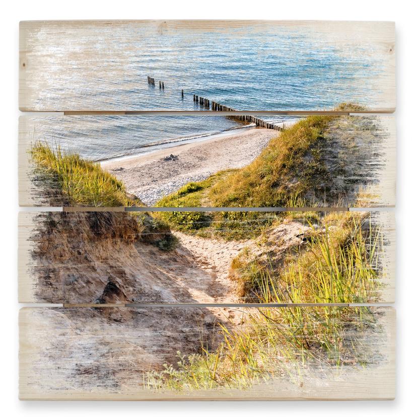 Cuadro de madera Duna del Mar Báltico - 40x41,5 cm