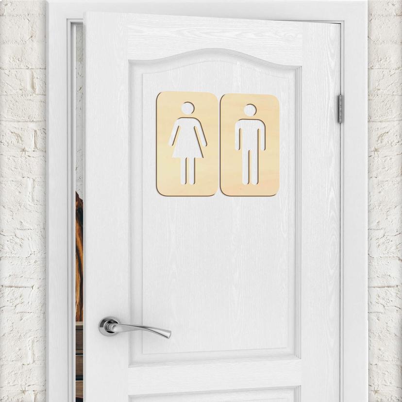 Décoration en bois - Signalisation toilettes 01 - Placage de peuplier