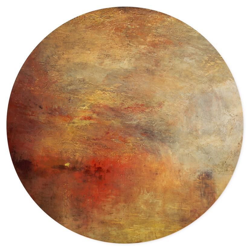 Adesivo murale Turner - Tramonto su un lago - Rotondo