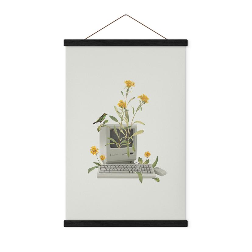 Vintage botanisk computer Tekstil plakat - Frida Floral Studio