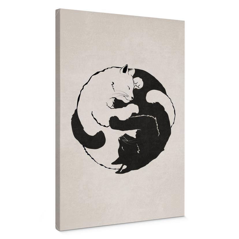 Lærredsprint - Katte Ying & Yang - Tunaboylu