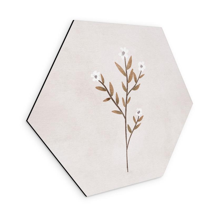 Sekskantet Billede Blomster illustration - Forget-me-not - Goed Blauw - Aluminium dibond