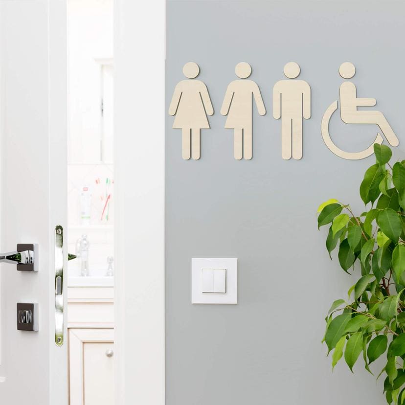 Décoration en bois placage peuplier - Panneau WC