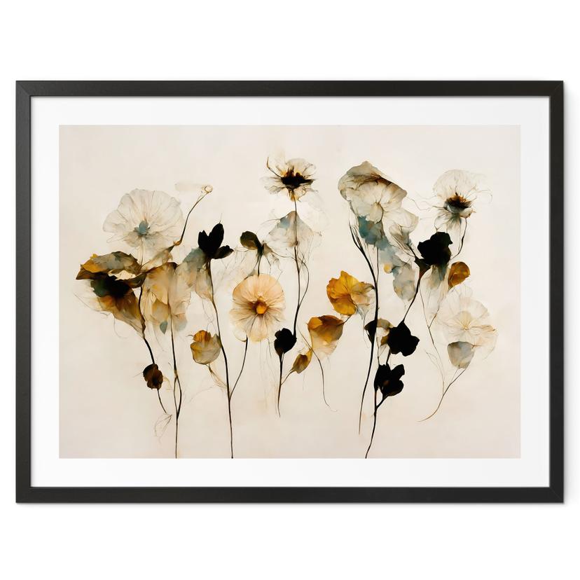 Poster Fina torkade blommor i naturliga nyanser - Treechild
