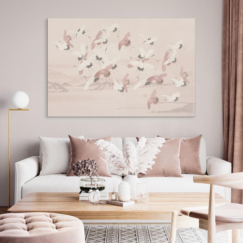 Stampe per pareti Le gru sul lago - Bloomery Decor - Alu-Dibond