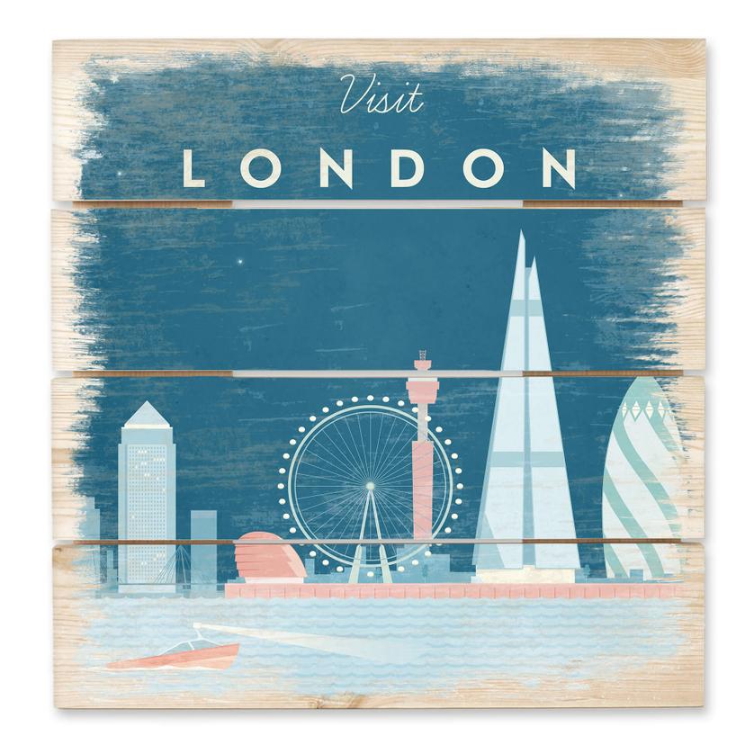 Cuadro de madera Rivers - Londres - 40x41,5 cm