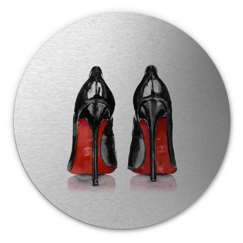 Dibond Schilderij met zilver effect High Heels