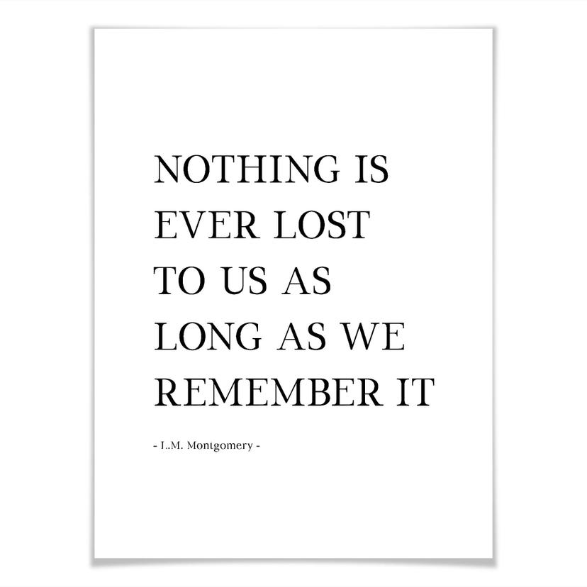Poster - Nothing is ever lost