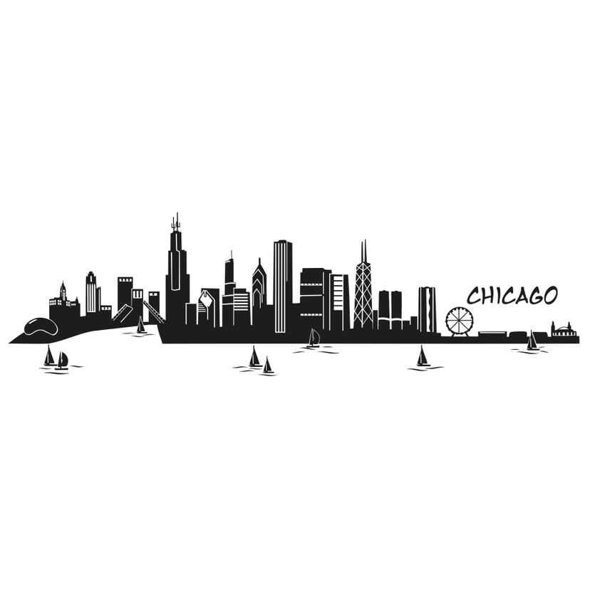 Sticker mural - Chicago Skyline