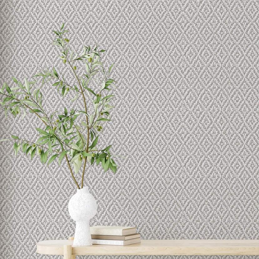 grafisk tapet, non-woven tapet Flora grå