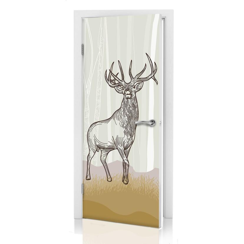 Türdesign Stolzer Hirsch 91x200 cm