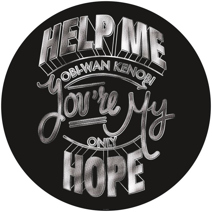 Selbstklebende Vlies Fototapete - Star Wars Help Me Obi Wan - 125 x 125 cm