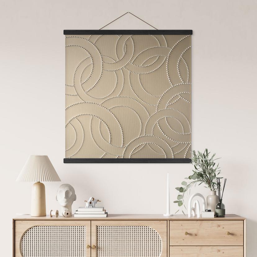 Stampe su tessuto Anelli astratti beige - Grande - Quadrato