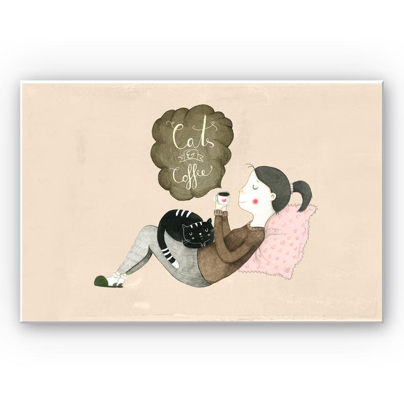 Wandbild Loske - Cats & Coffee