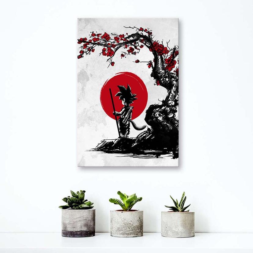 Stampe su tela, Goku e la luna rossa