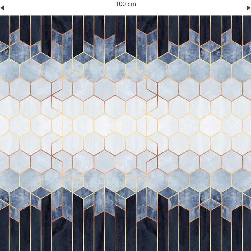 Möbelfolie Fredriksson - Hexagone: Blau und Weiß