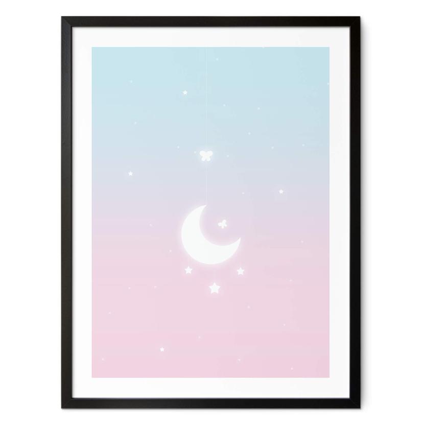 Póster tailandés - La magia de la luz de la luna en el cielo estrellado