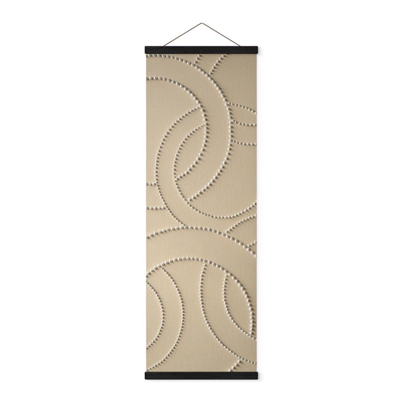 Tekstil plakat Abstrakte ringe beige - Grande - Panorama