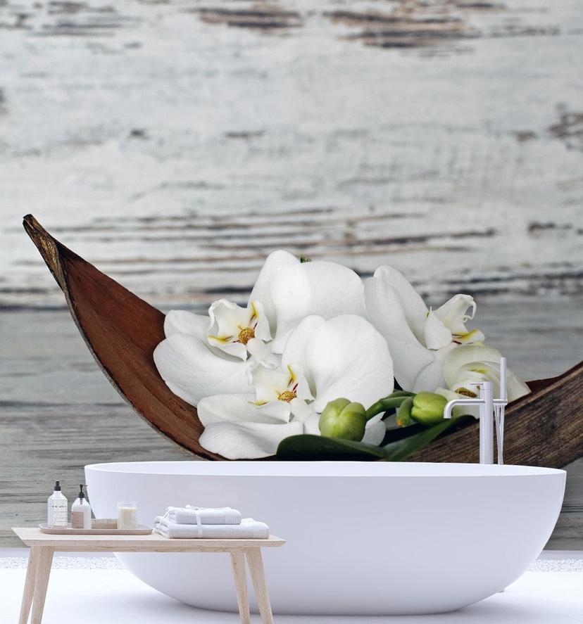 Fototapete, Blumen Orchidee Zen Spa Vintage