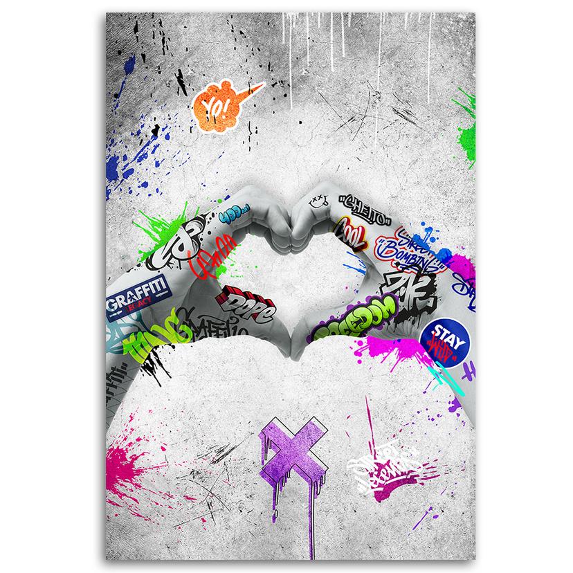 Canvasbillede, Street Art hjerte