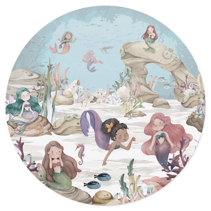 Magico regno sottomarino delle sirene - murale per bambini - Oliver Robins - Rotondo