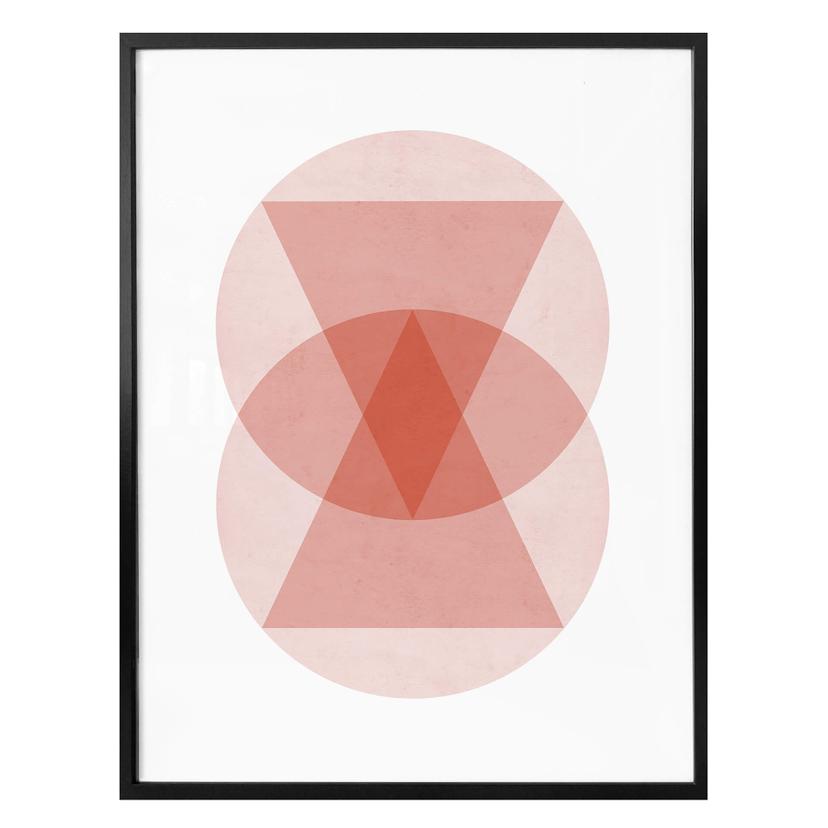 Plakat - Nouveauprints - Circles and triangles Pink