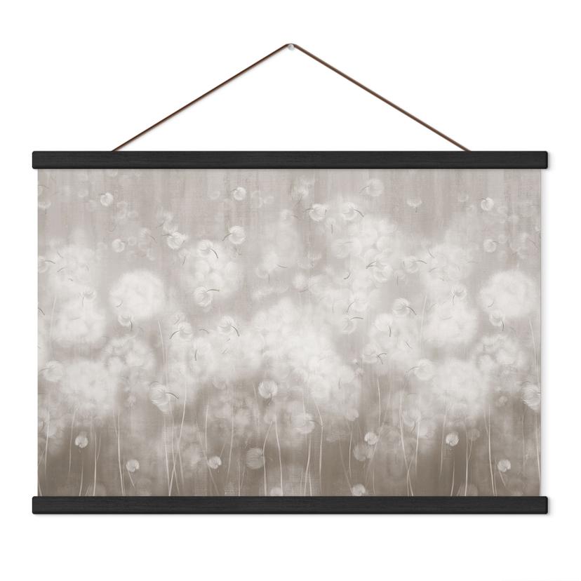 Textielposter Paardenbloemendroom in beige - Ms Tiff