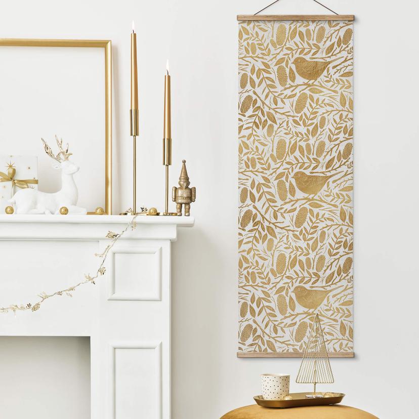 Textielposter Gold Christmas