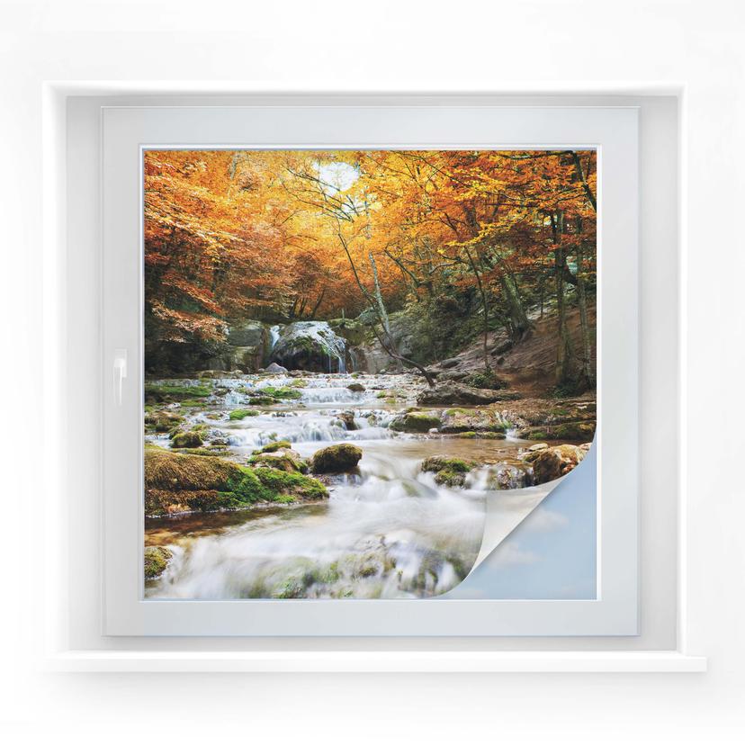 Lámina de privacidad Cascada de otoño - cuadrada