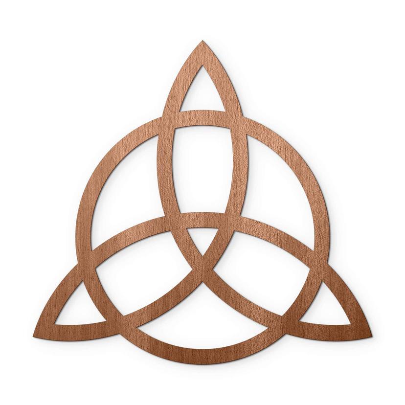 Väggdekorationer i trä mahogny - Triquetra med cirkel