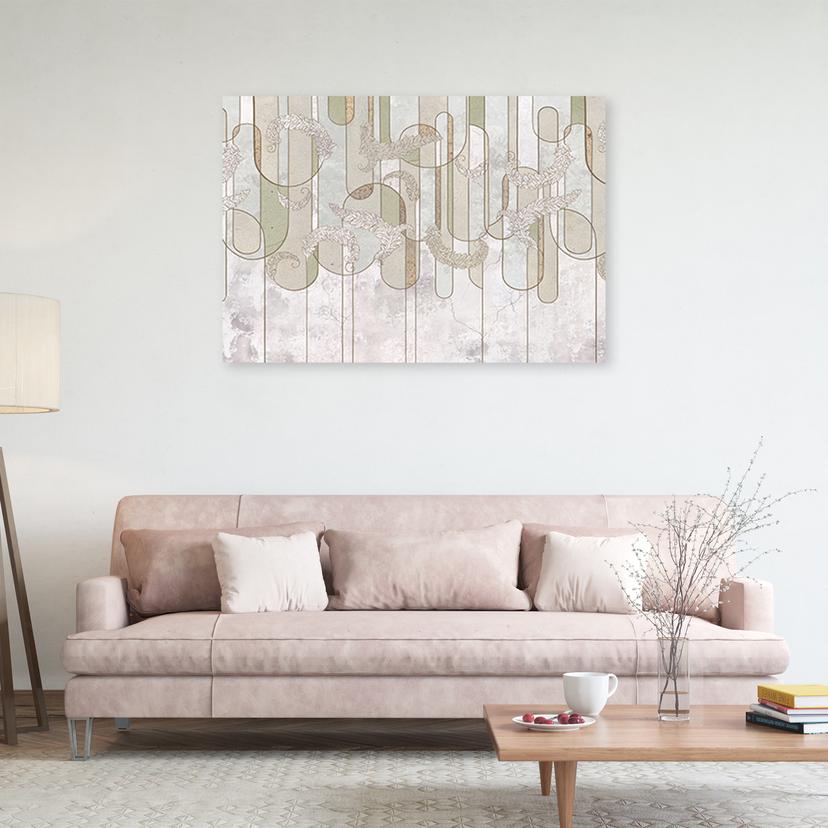 Stampe su tela, astratto scandi boho in beige