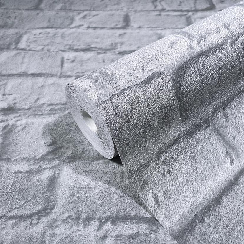 Non-woven tapet med 3D steneffekt grå steneffekt
