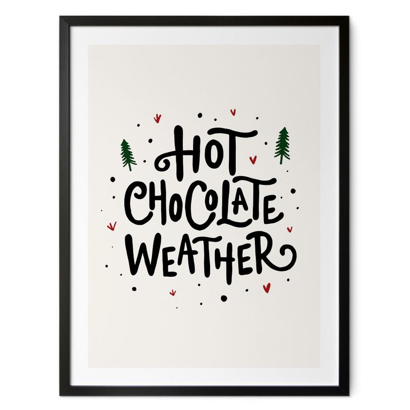 Vinter slogan plakat - Hot Chocolate Christmas Print - Soley