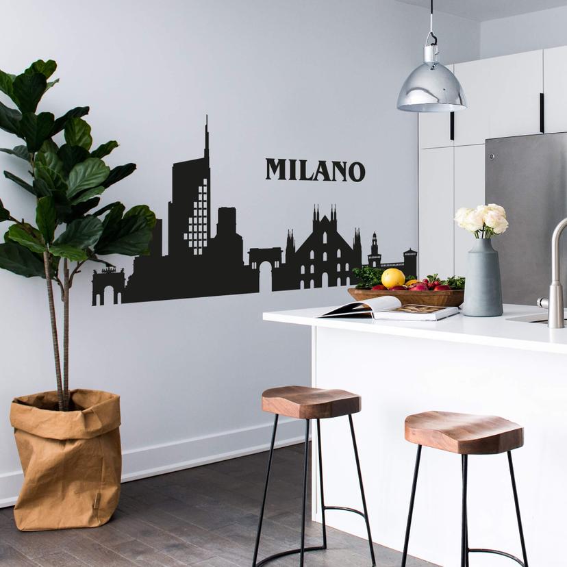 Sticker mural Milan Skyline
