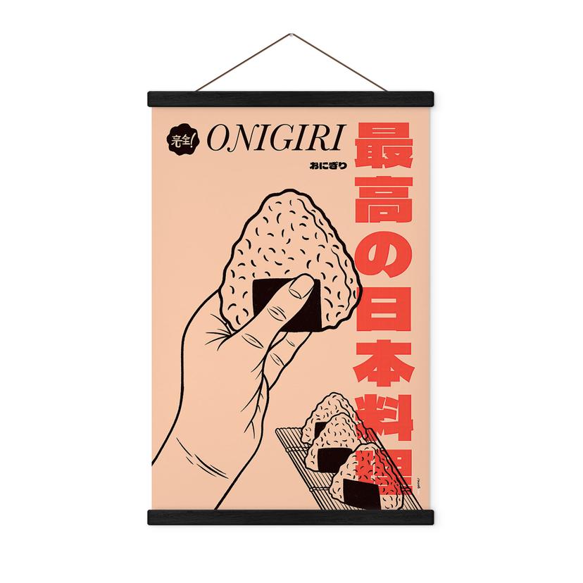 Tekstil plakat Onigiri - japanske riskugler - Gomes