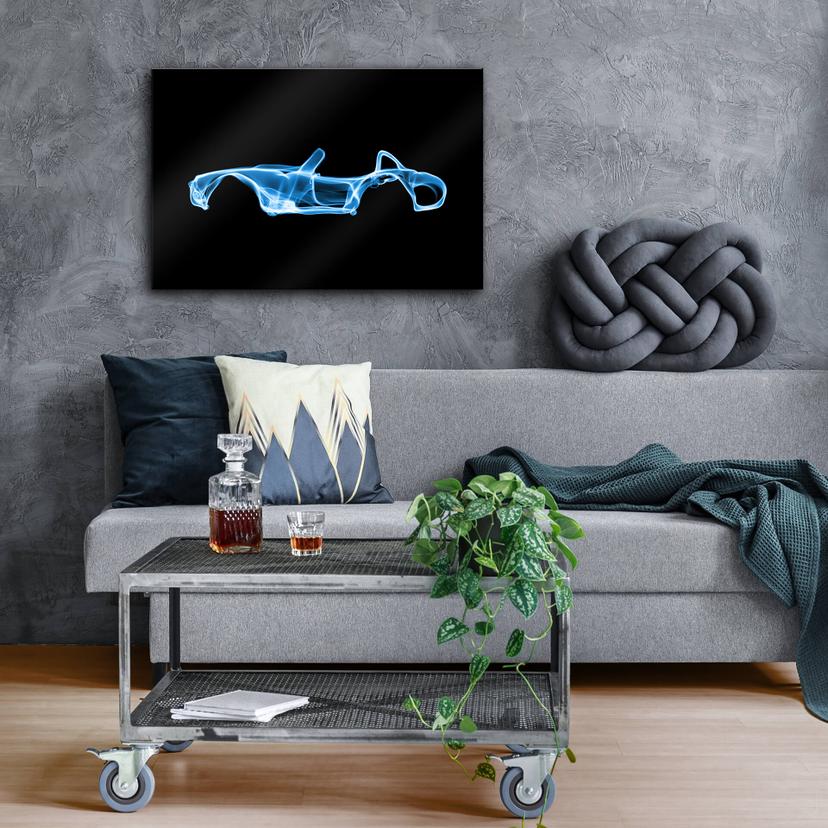 Tableau en verre acrylique Mielu - Blue car