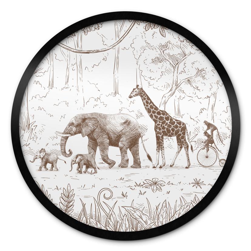 Plakat Jungleparade med dyr - Kikki Belle