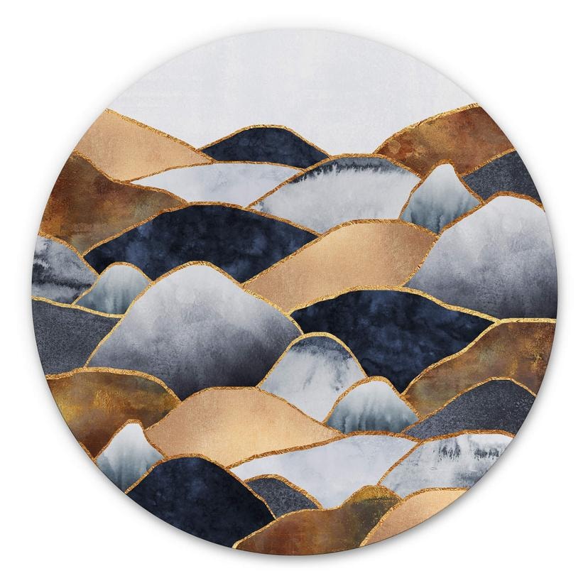Alu-Dibond Fredriksson - Collines d'or - Rond