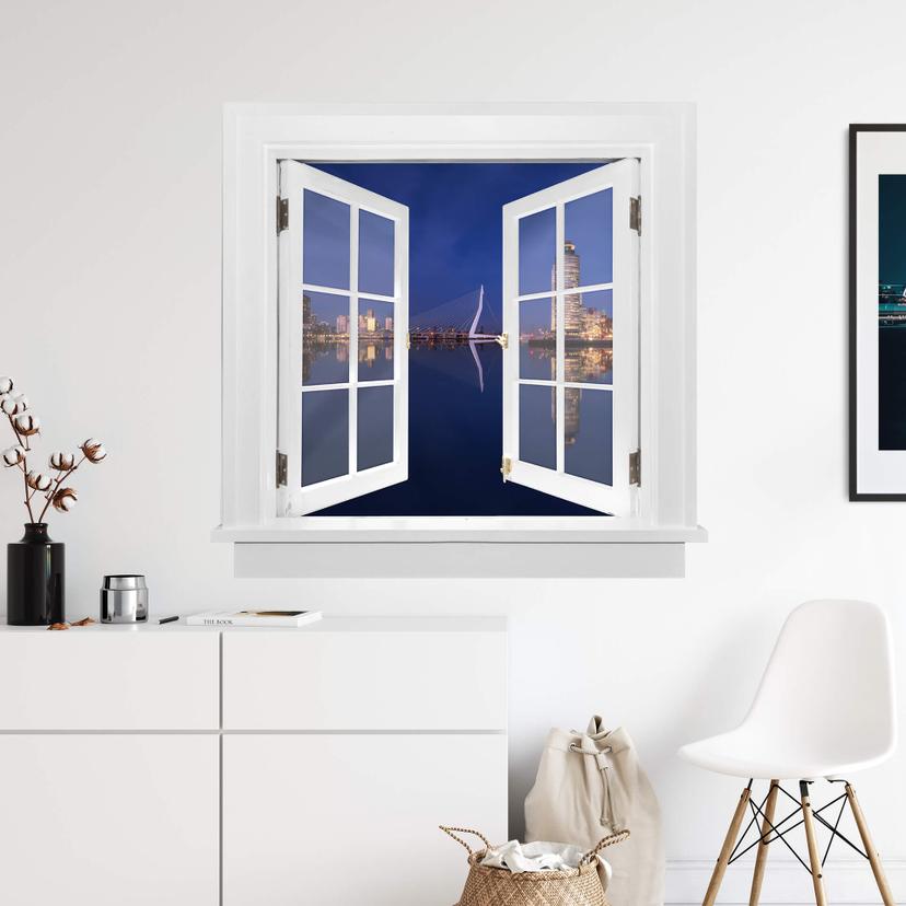 3D Wallsticker med dobbeltvindue Pablo - Rotterdam